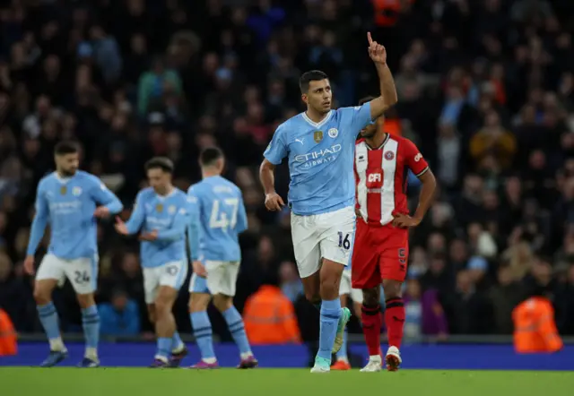 Rodri celebrates