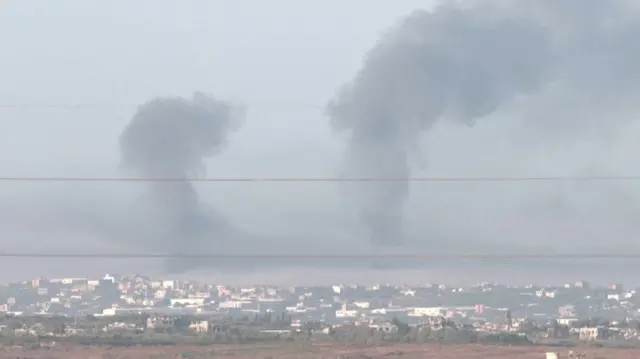 Smoke rising above Gaza, 30 December