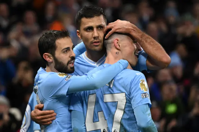 Bernardo Silva, Rodri and Phil Foden