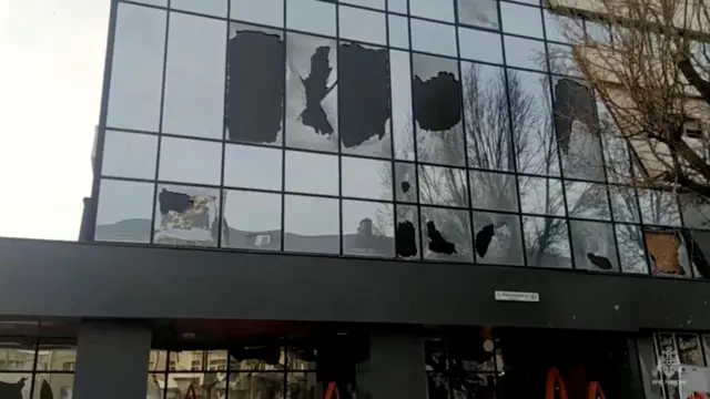 A damaged building in Belgorod