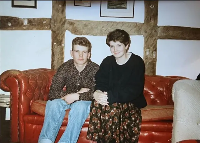 Joanna and Barney sitting on the sofa