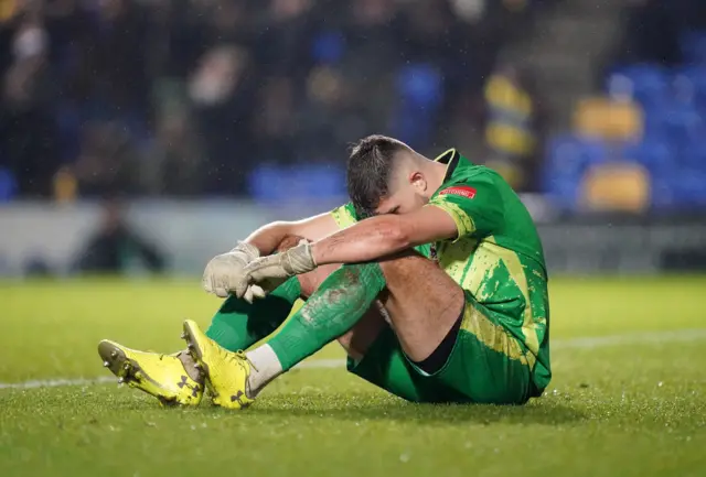 Ramsgate keeper Tom Hadler looks dejected