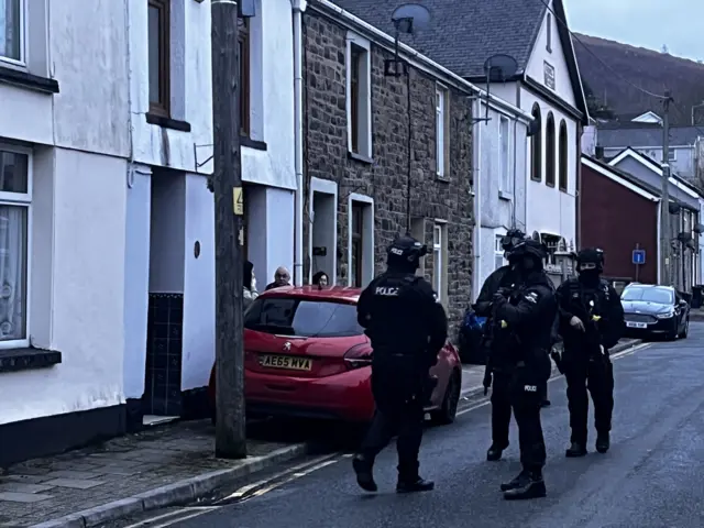 Police on Wyndham Street, Aberfan