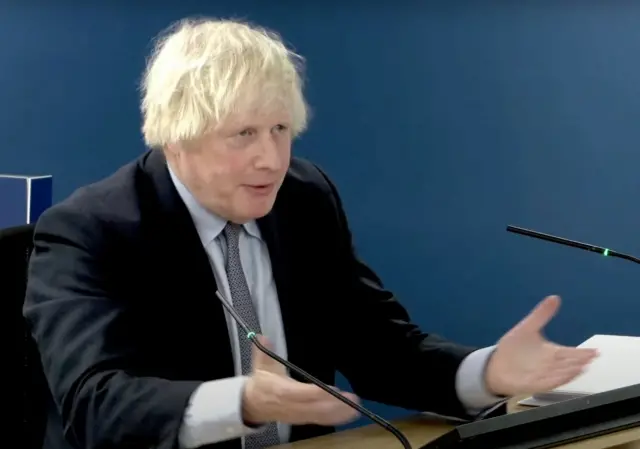 Boris Johnson at the Covid inquiry