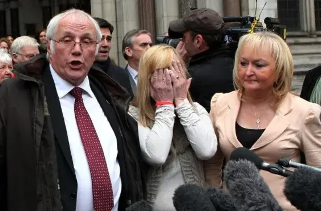 Trevor Hicks and Margaret Aspinall at the High Court