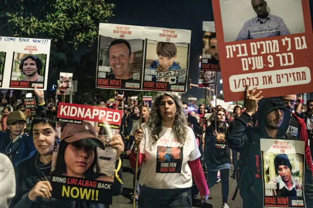 On the weekend, hostage families led a protest march to the gates of the IDF headquarters in Tel Aviv