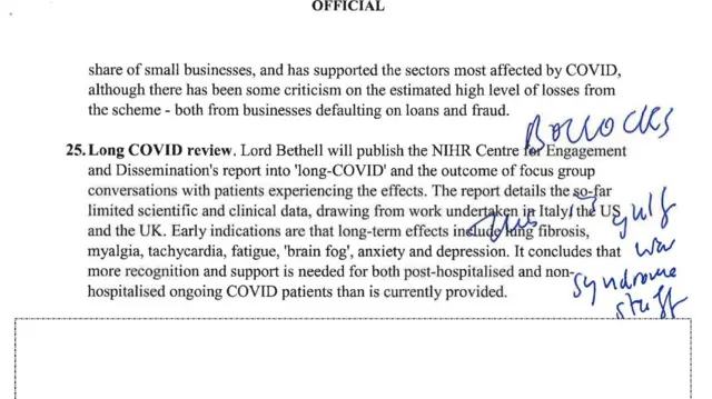 Johnson long Covid comments