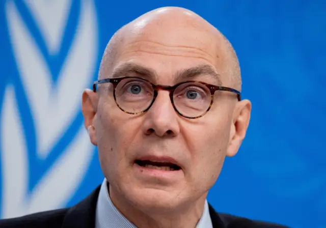 Volker Turk, United Nations High Commissioner for Human Rights, attends a news conference at the United Nations in Geneva, Switzerland, December 6, 2023.