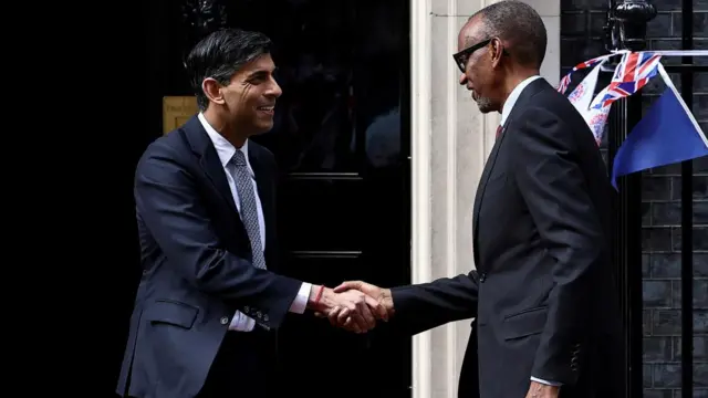 Rishi Sunak pictured with Rwandan President Paul Kagame at Downing Street back in May