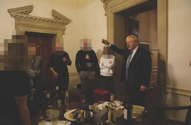 A picture from a leaving party in Downing Street in November 2020