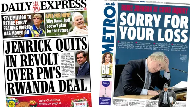 Thursday's papers