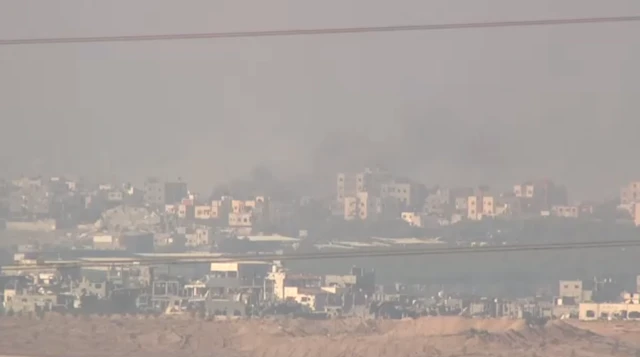 View of Gaza border from southern Israel