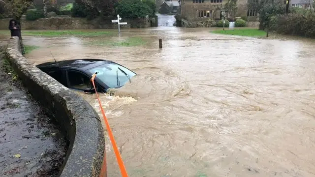 Photo of car in flood water