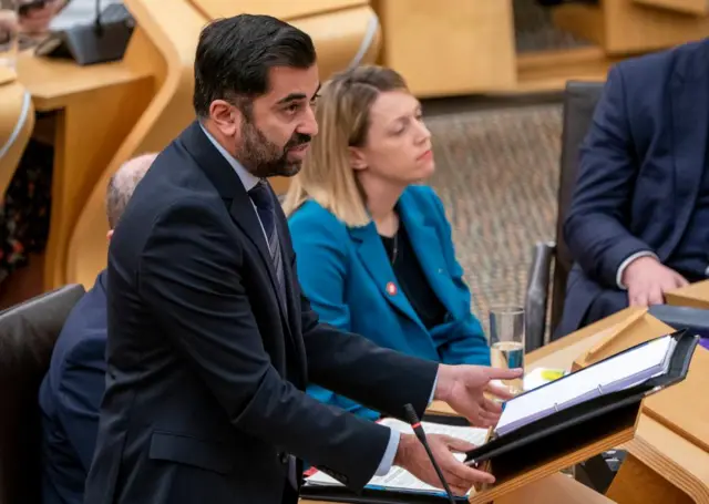 Humza Yousaf speaking at First Minister's questions