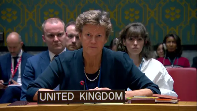 The UK's representative speaking in the United Nations