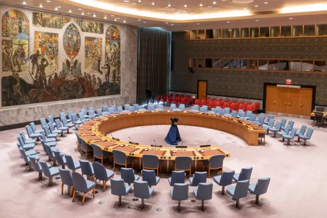 The UN security council chamber