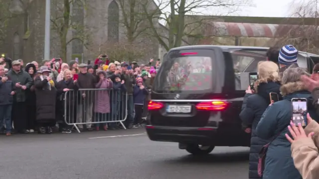 Hearse arrives