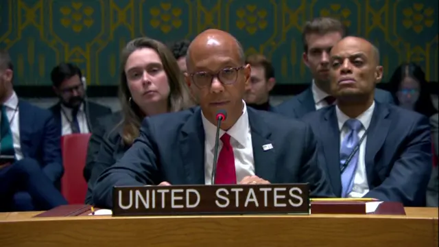 The representative for the US speaking in the UNSC