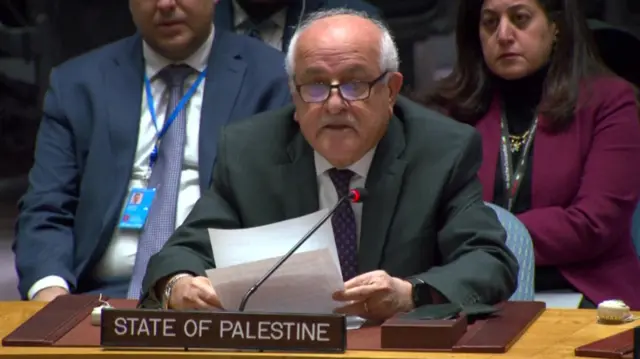 Palestinian Authority's representive at the UN Riyad Mansour