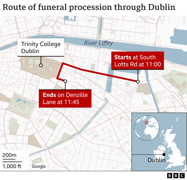 Map of procession