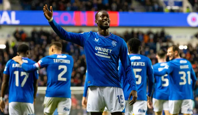 Rangers' Abdallah Sima celebrates