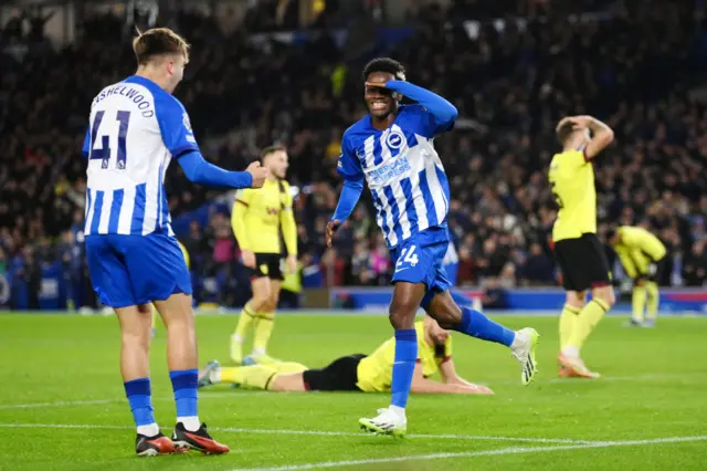 Simon Adingra celebrates