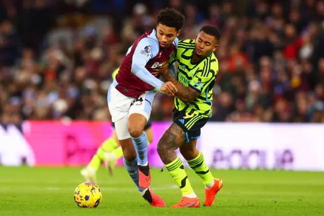 Boubacar Kamara in action with Gabriel Jesus