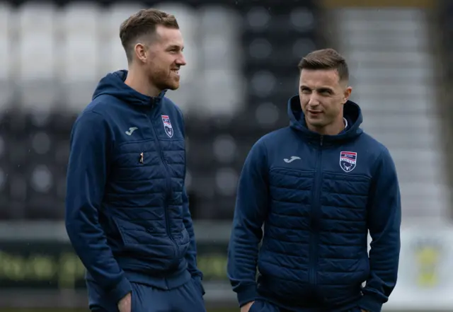 Ross County forwards Jordan White and Eamonn Brophy