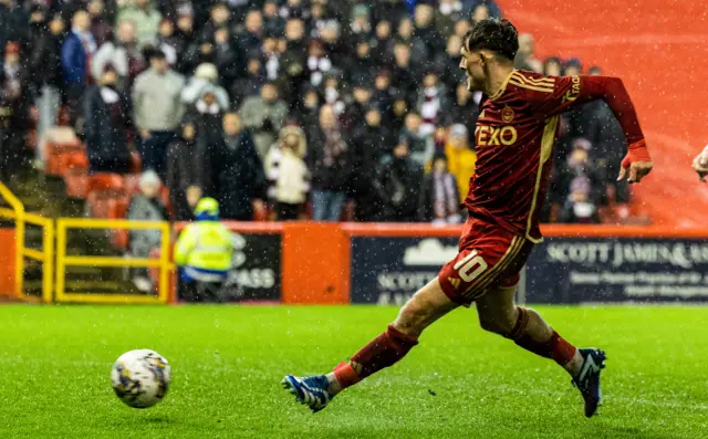 Leighton Clarkson scores for Aberdeen against Hearts