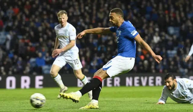 Cyriel Dessers scores for Rangers against Dundee