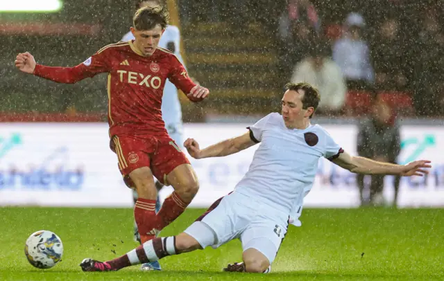 Hearts' Calem Nieuwenhof and Aberdeen's Leighton Clarkson