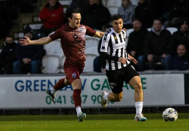 Ross County's James Brown and St Mirren's Stav Nahmani