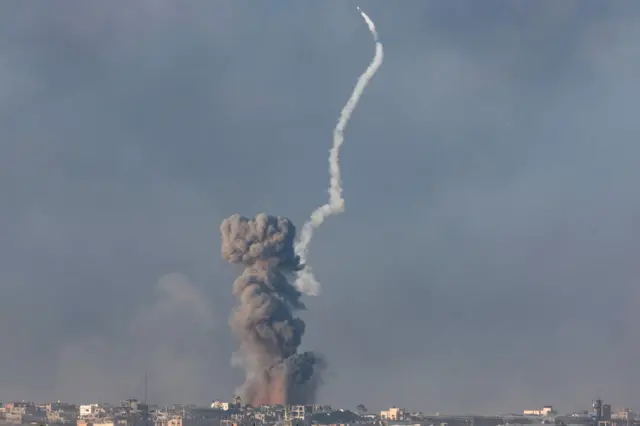 A rocket launched from the Gaza Strip