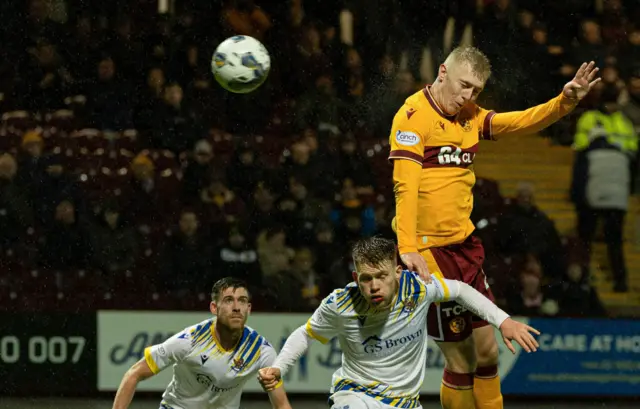 Mika Biereth scores for Motherwell against St Johnstone