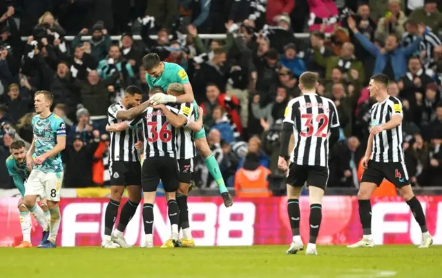 Newcastle players celebrate