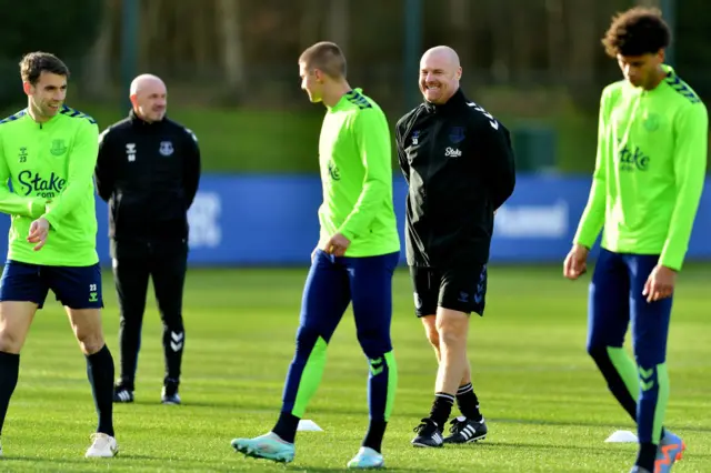 Sean Dyche at Everton training