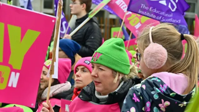 Teachers on strike in Scotland