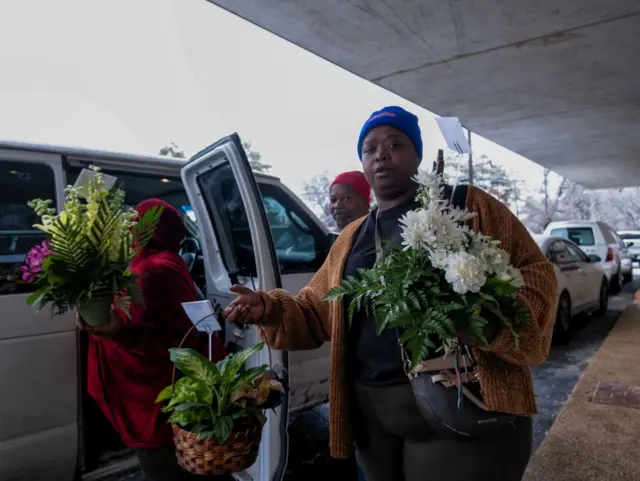 Woman with flowers