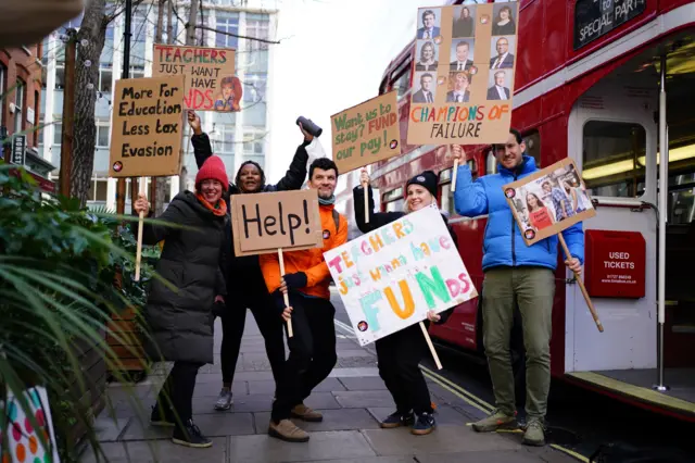 Striking teachers represented by NEU