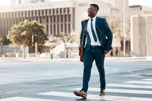 Man crossing the road