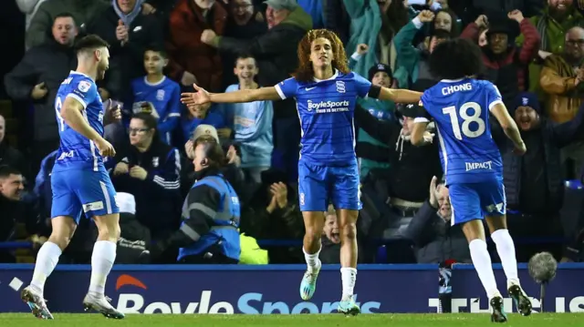 Hannibal Mejbri celebrates his goal