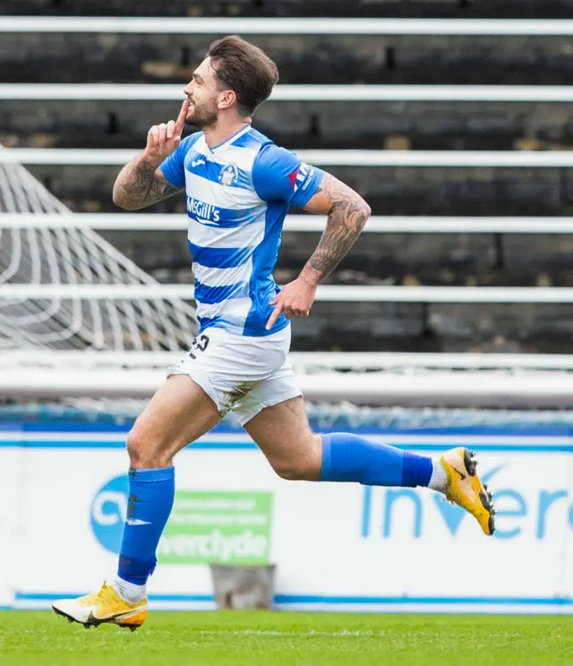 George Oakley celebrates