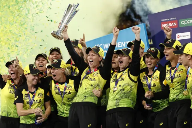 Australia celebrate T20 World Cup win