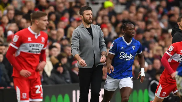 Michael Carrick on the sideline as Middlesbrough boss