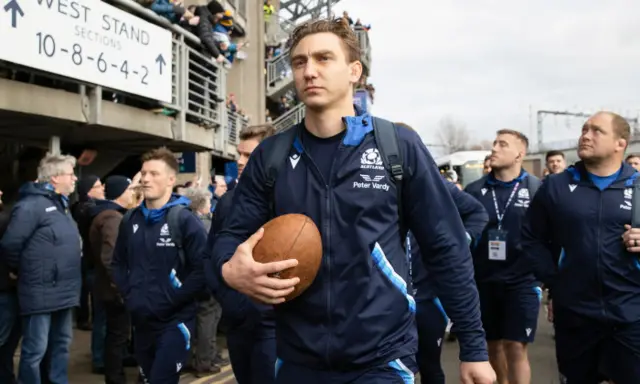 Captain Jamie Ritchie leads the home side into the stadium