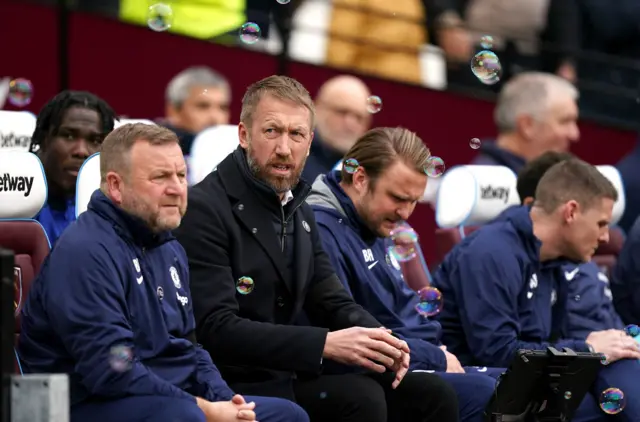 Chelsea manager Graham Potter at West Ham's London Stadium