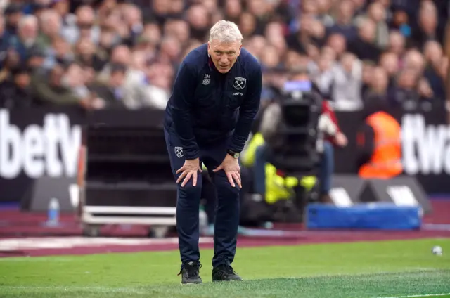 West Ham manager David Moyes in PL v Chelsea