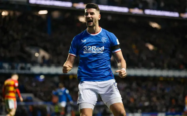 Antonio Colak celebrates the Rangers equaliser