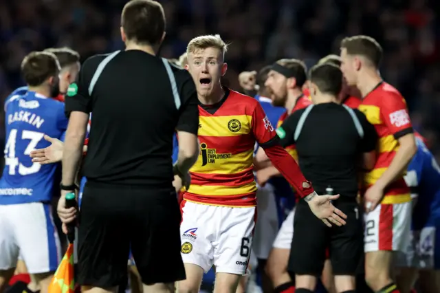 Partick Thistle protest against Rangers goal