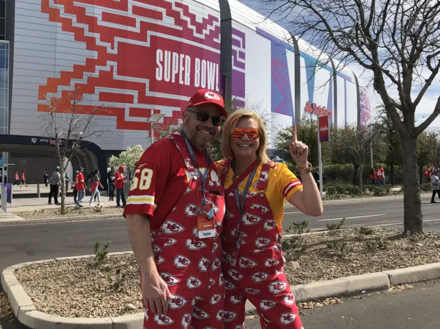 Kansas City Chiefs fans at Super Bowl 57